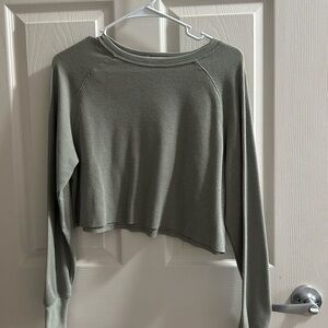 Waffle sweater, cropped